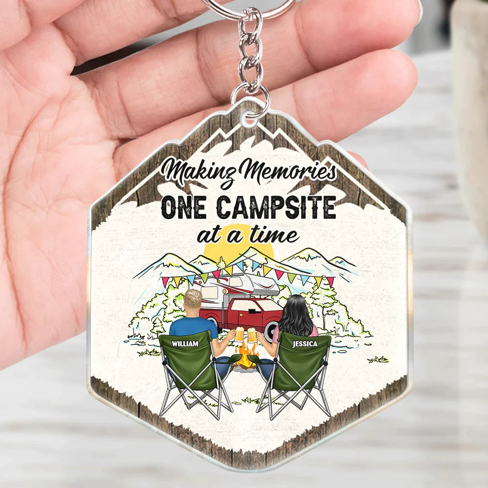 Making Memories One Campsite - Personalized Acrylic Keychain