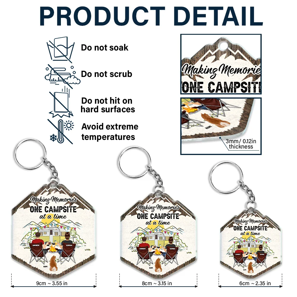 Making Memories One Campsite - Personalized Acrylic Keychain