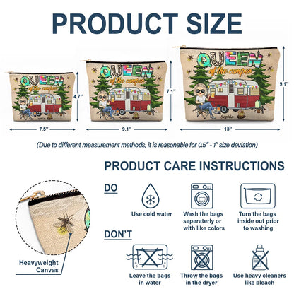 Queen Of The Camper - Personalized Cosmetic Bag