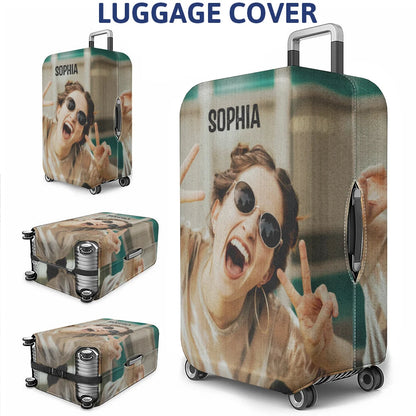 Custom Photo Friends Family Couple Travel Lover - Personalized Luggage Cover