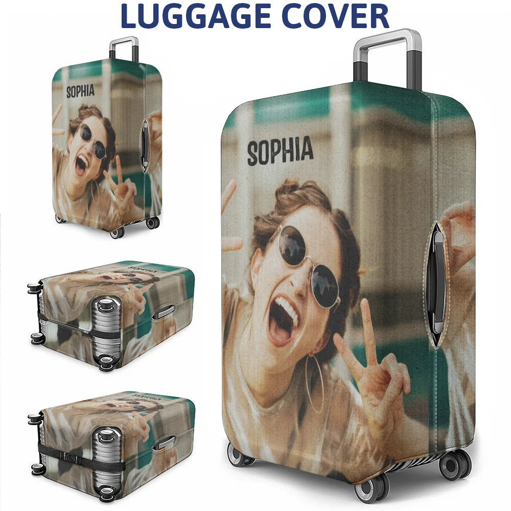 Custom Photo Friends Family Couple Travel Lover - Personalized Luggage Cover