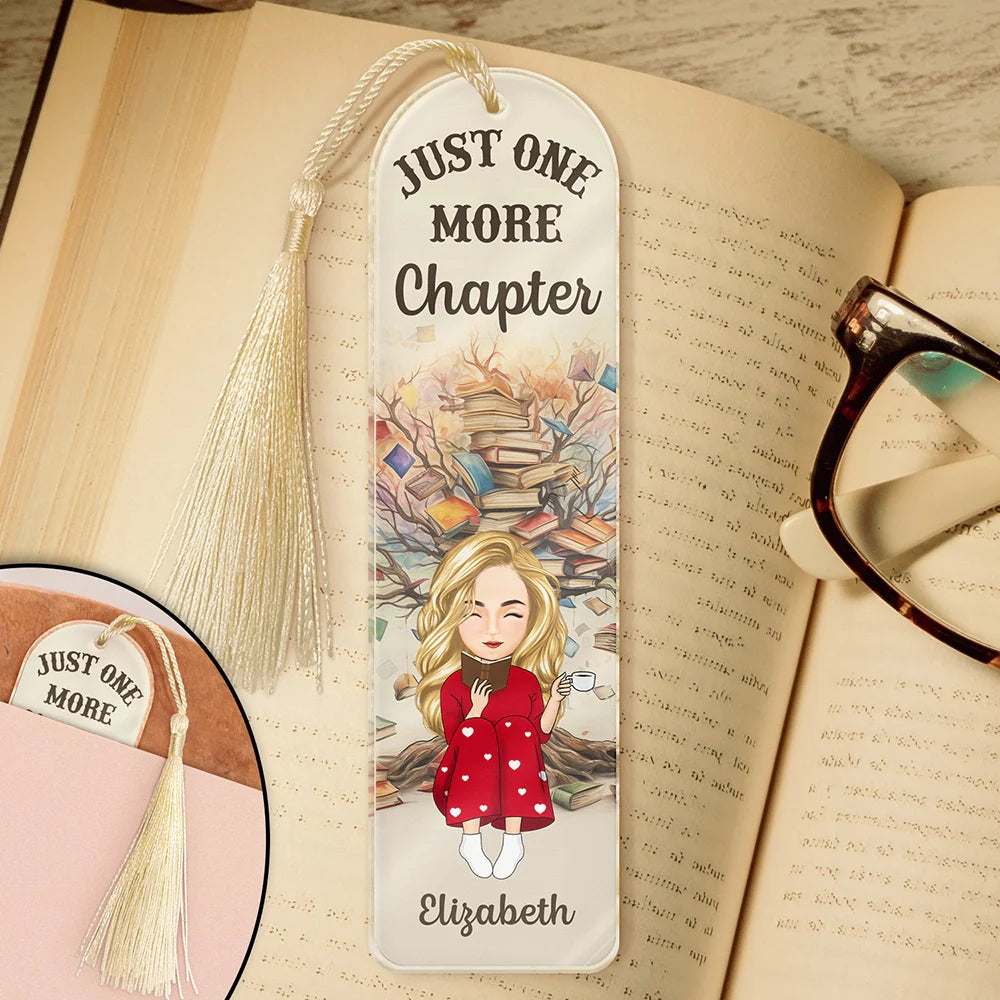 Book Tree Reading One More Chapter - Personalized Acrylic Bookmark