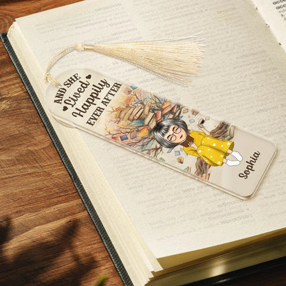 Reading, Gift For Yourself, Gift For Women - Book Tree Reading One More Chapter - Personalized Acrylic Bookmark