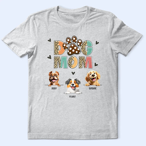 Dog Lovers,Dog Mom,Pet Lovers - Dog Mom Leopard 3D Effect - Personalized T Shirt