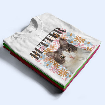 Custom Photo Dog Cat Pet Floral Pattern - Personalized T Shirt