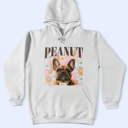 Custom Photo Dog Cat Pet Floral Pattern - Personalized T Shirt