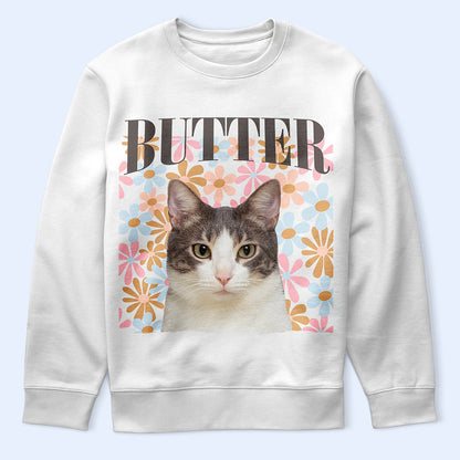 Custom Photo Dog Cat Pet Floral Pattern - Personalized T Shirt