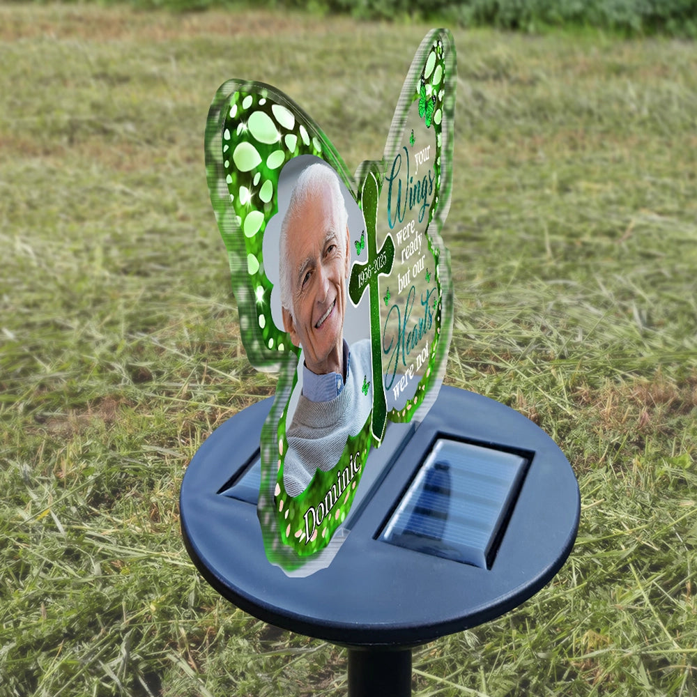 Custom Photo Your Wings Were Ready But My Heart Was Not - Personalized Solar Light