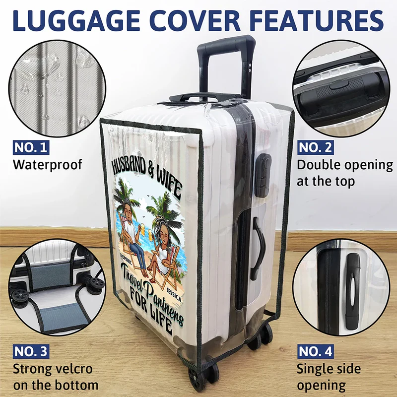 Travel Partners For Life - Personalized Clear Luggage Cover