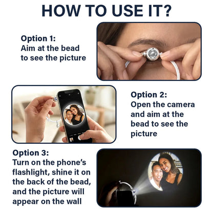 Custom Photo You And Me We Got This Couple - Personalized Photo Projection Bracelet Magnetic Initial