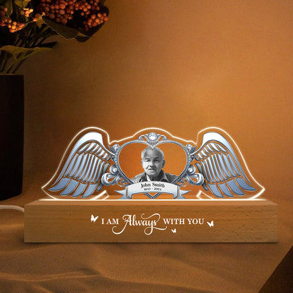 Angel Wings Memorial Those We Love Don't Go Away Personalized LED Night Light, Sympathy Gift For Loved Ones