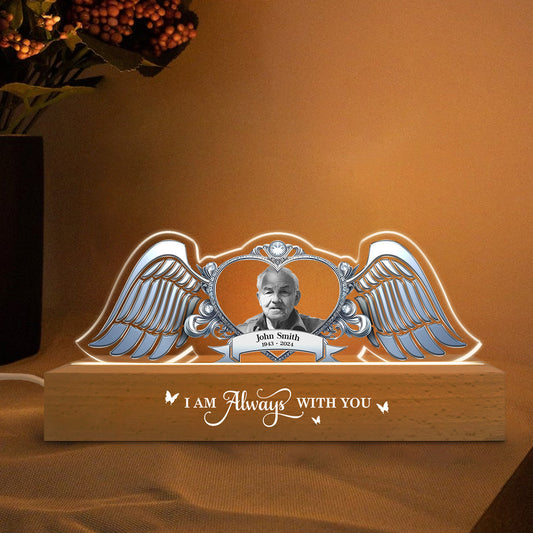 Angel Wings Memorial Those We Love Don't Go Away Personalized LED Night Light, Sympathy Gift For Loved Ones