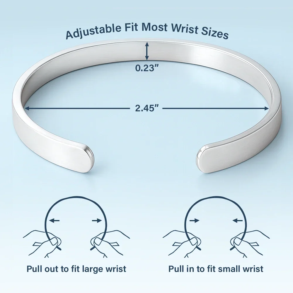 The Moment Your Heart Stopped - Personalized Bangle Bracelet Cuff