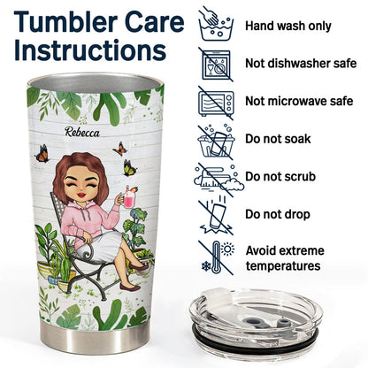 Just A Girl Who Loves Gardening Chibi - Gift For Garden Lovers - Personalized Custom Tumbler