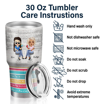 Best Friends Here's To Another Year Of Bonding Over Alcohol White - Bestie BFF Gift - Personalized Custom 30 Oz Tumbler