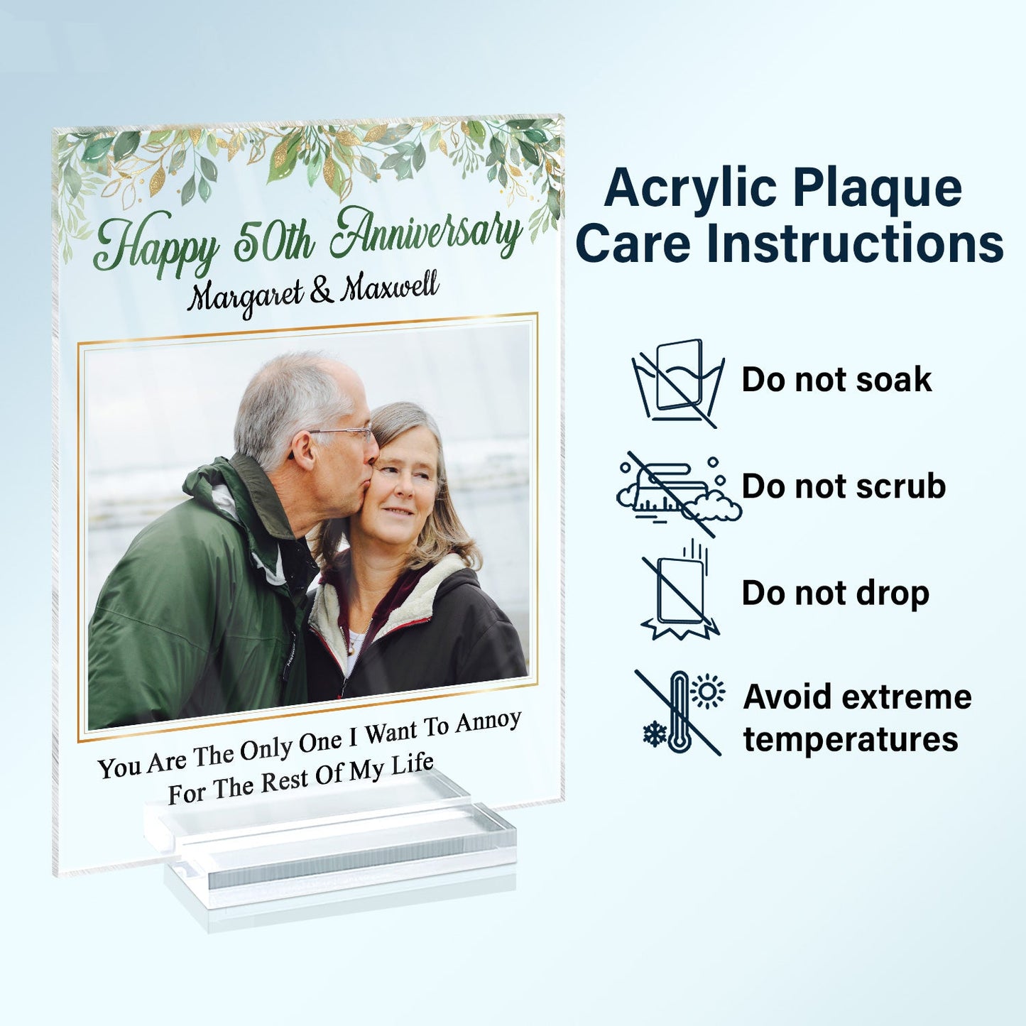 Custom Photo Husband Wife Annoy For The Rest Of My Life - Gift For Couple - Personalized Custom Vertical Rectangle Acrylic Plaque