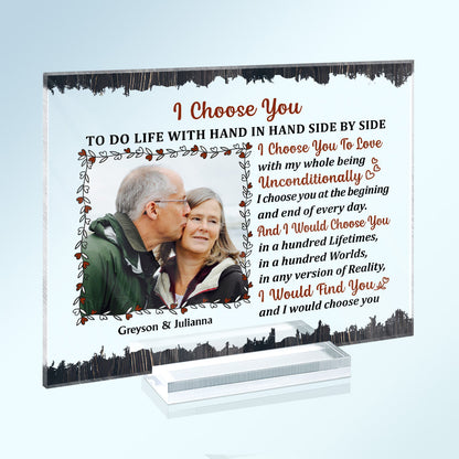 Custom Photo Family Couple The Day I Met You - Couple Gift - Personalized Custom Horizontal Rectangle Acrylic Plaque