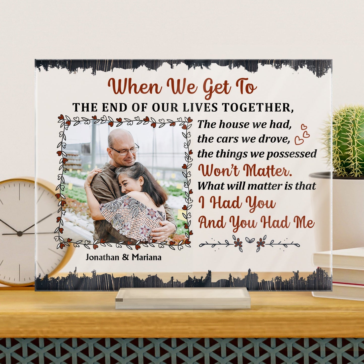 Custom Photo Family Couple The Day I Met You - Couple Gift - Personalized Custom Horizontal Rectangle Acrylic Plaque