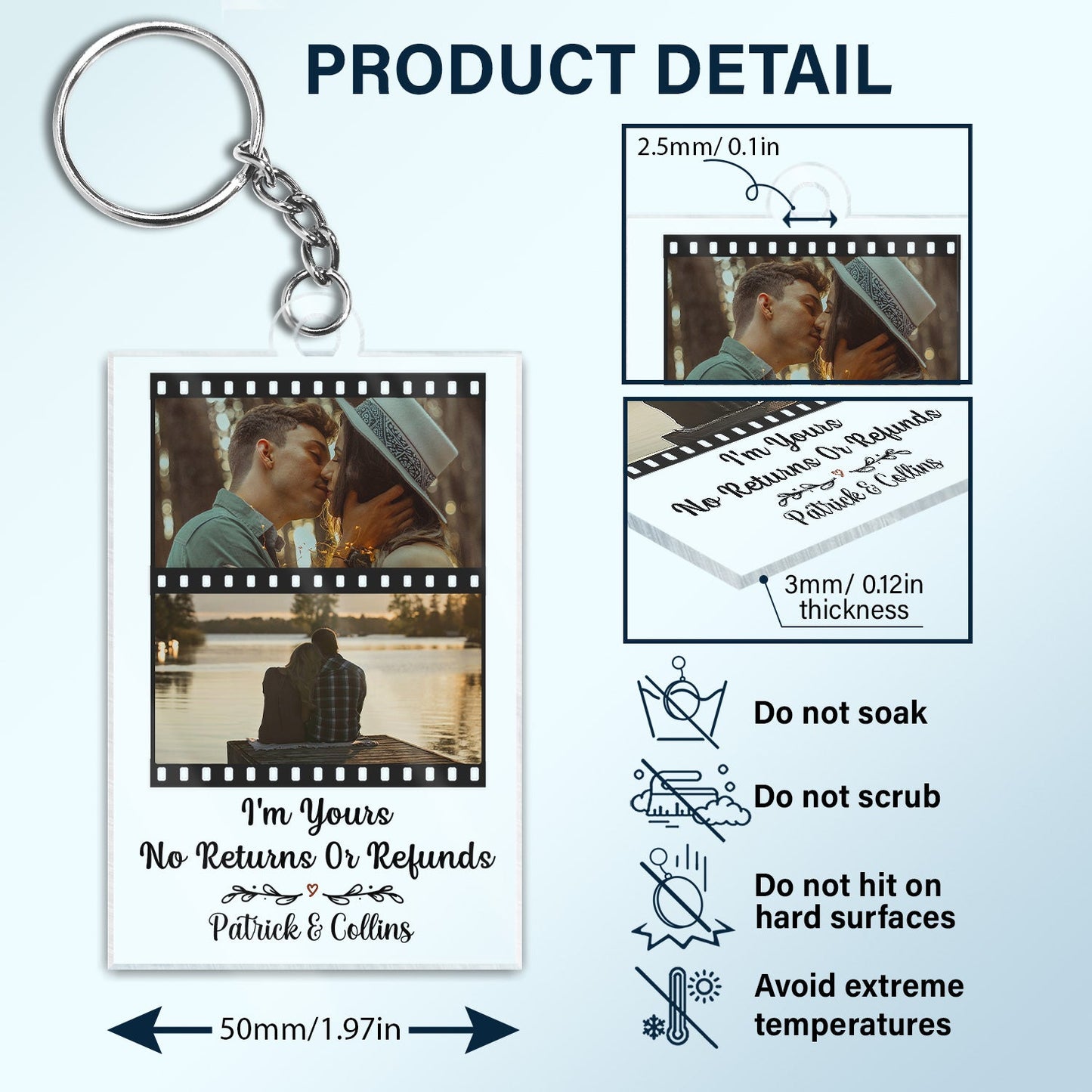 Custom Photo You Are My Greatest Adventure - Gift For Couples - Personalized Custom Rectangle Acrylic Keychain