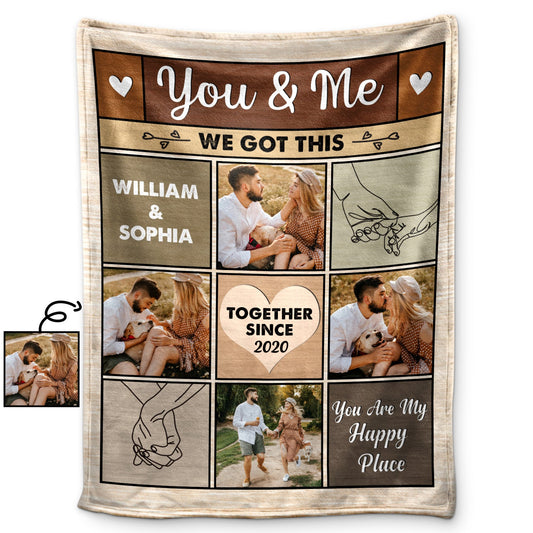 Custom Photo You And Me We Got This - Anniversary, Birthday Gift For Spouse, Husband, Wife, Boyfriend, Girlfriend - Personalized Custom Fleece Blanket