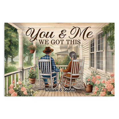 Couple Sitting On The Porch, Growing Old Together Personalized Poster, Heartfelt Valentine's Day Gift For Couple, For Him, For Her, Husband, Wife