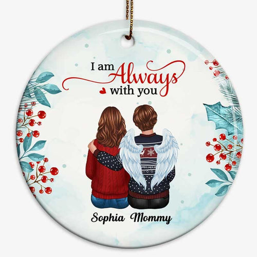 Watercolor Holly Branch Personalized Memorial Ornament