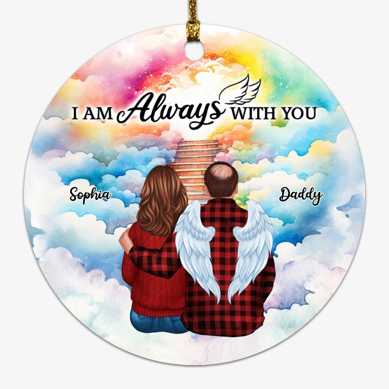 Colorful Heaven Stairway Family Memorial Personalized Circle Ornament