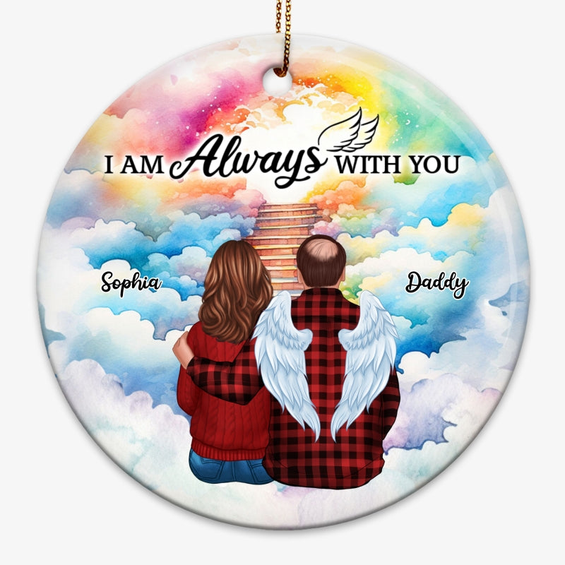 Colorful Heaven Stairway Family Memorial Personalized Circle Ornament
