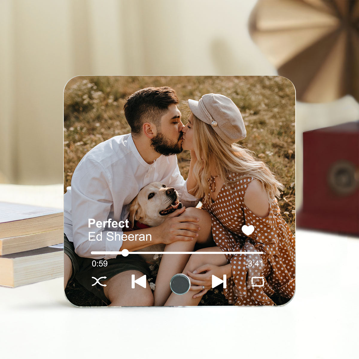 Custom Photo & Favorite Song Personalized Music Fridge Magnet, Valentine's Day Gift For Couple