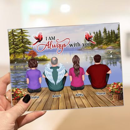 Lake Landscape Whole Back View Family Sitting Remembrance Gift Memorial Personalized Acrylic Plaque