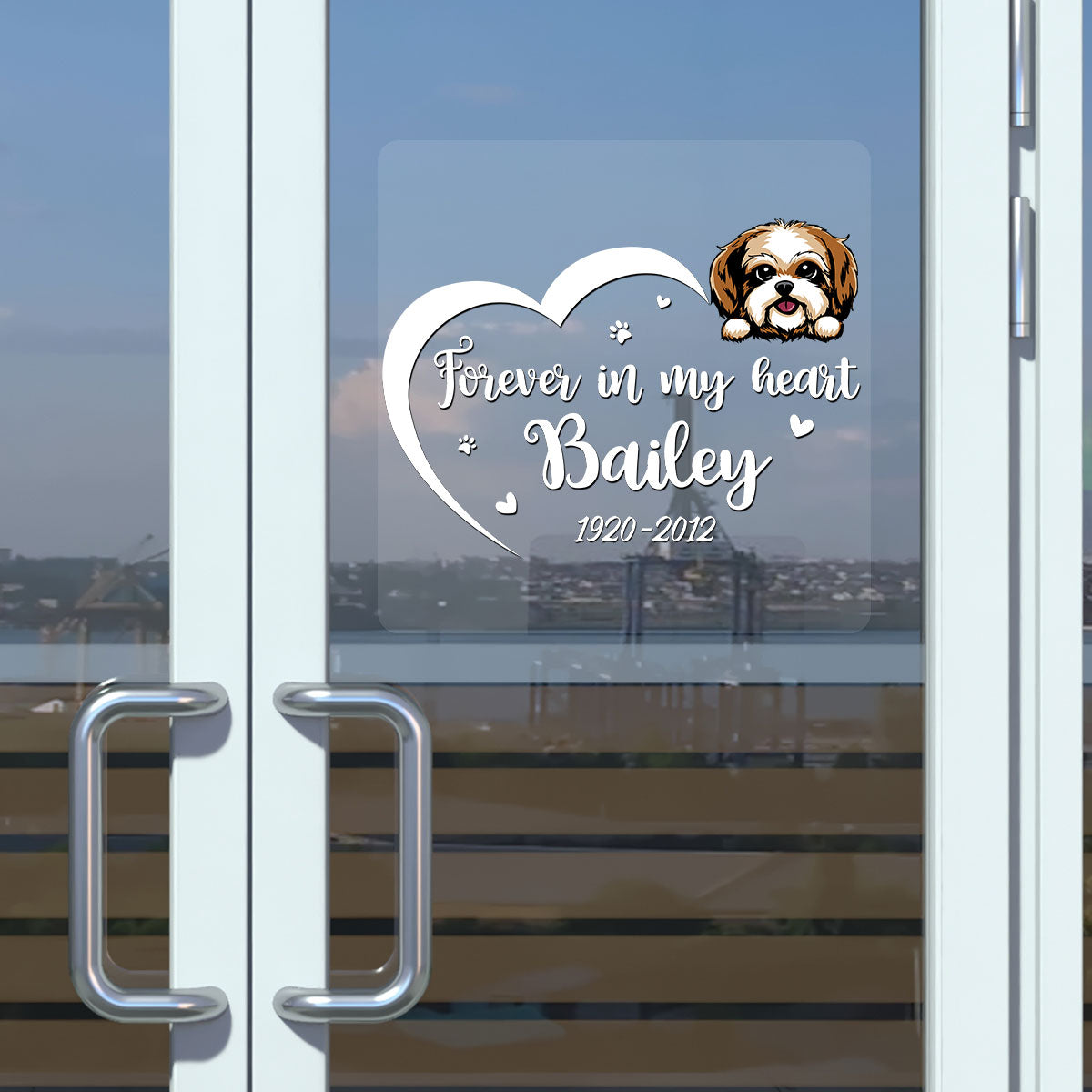 Forever In My Heart Memorial Dog Decor On Car Fridge Window Personalized Decal