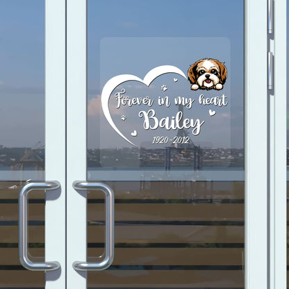 Forever In My Heart Memorial Dog Decor On Car Fridge Window Personalized Decal