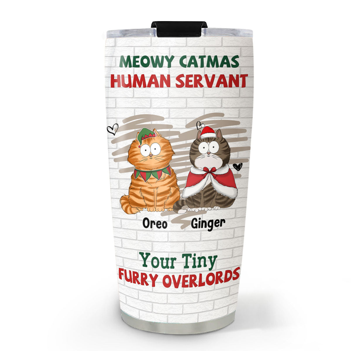 Tiny Cat Overlord Christmas - Personalized Custom Tumbler