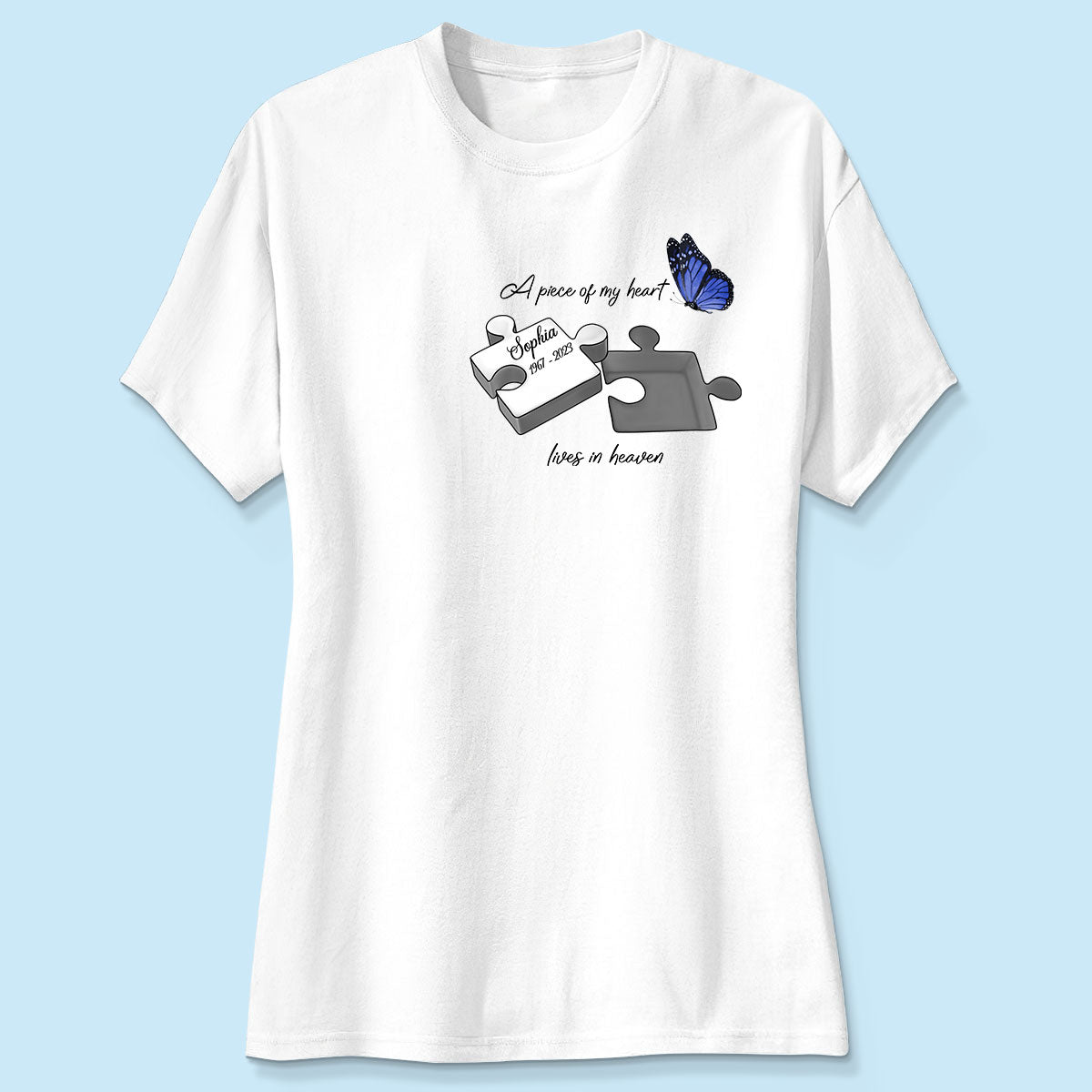 A Piece Of My Heart Lives In Heaven Memorial Gift Personalized Shirt