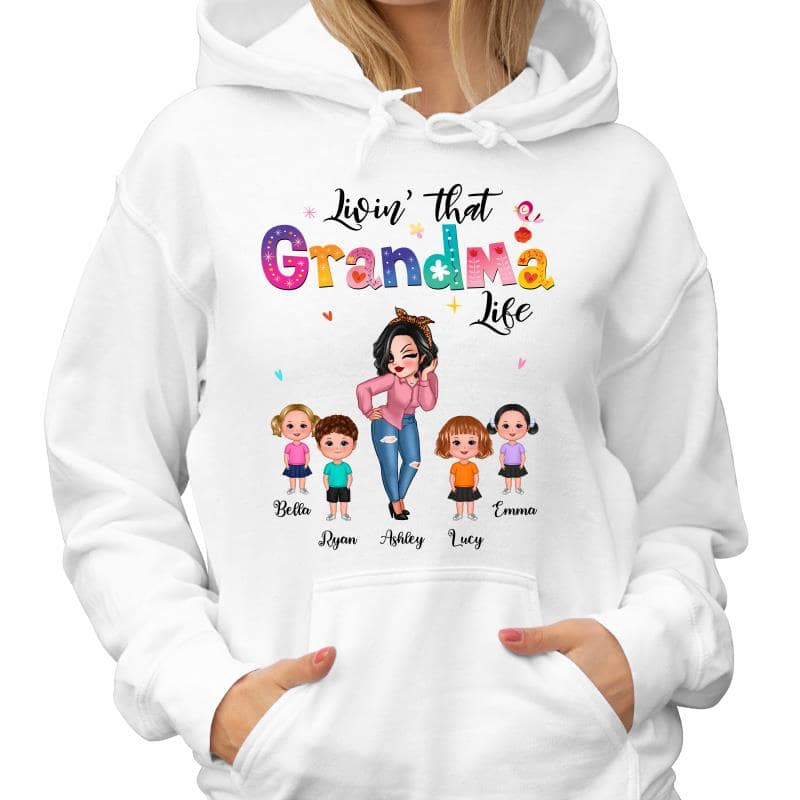 Livin‘ That Grandma Life Pretty Woman Gift For Grandma Personalized Shirt