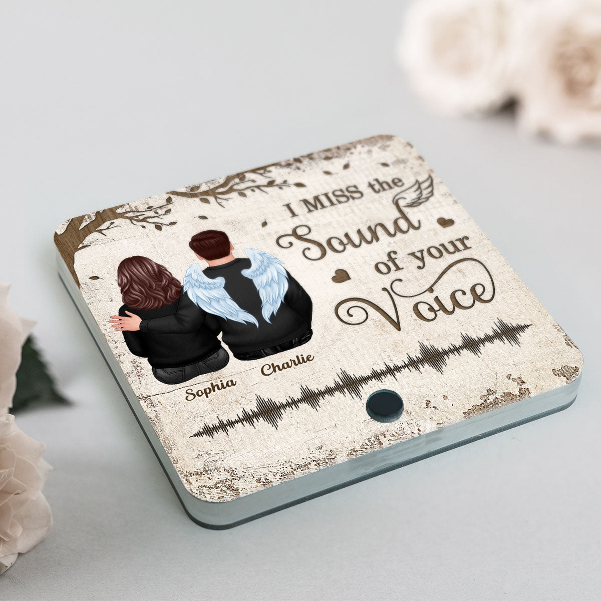 Always With You Couple Back View Under Tree Voice Message Keepsake Sympathy Gift Personalized Music Fridge Magnet