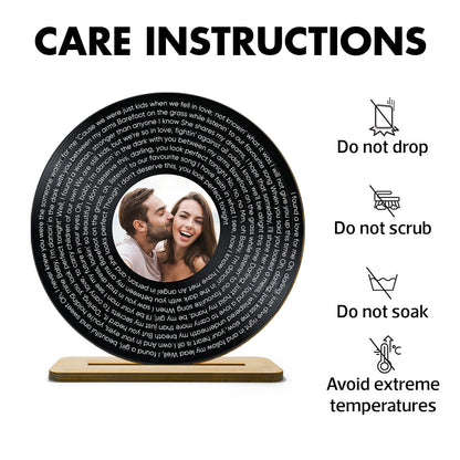 Personalized Vinyl Record with Photo, Valentines Day Gifts for Boyfriend, Girlfriend Gifts, Vinyl Record, Personalized Gifts, Song Standing Wooden Plaque