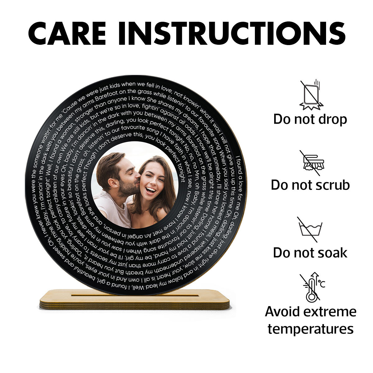 Personalized Vinyl Record with Photo, Valentines Day Gifts for Boyfriend, Girlfriend Gifts, Vinyl Record, Personalized Gifts, Song Standing Wooden Plaque