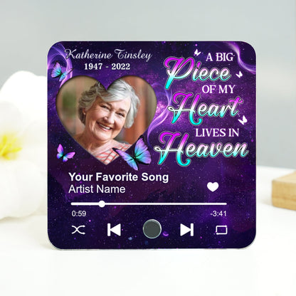 A Song from Heaven – Personalized Music Fridge Magnet With Photo of A Loved One Sympathy Gift, Memorial Gift, Remembrance Gift