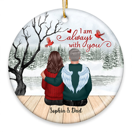 Always With You Dry Tree And Wood Brigde Memorial Gifts Personalized Circle Ornament