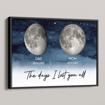Starry Night Custom Date Moon Phase Dad Mom Memorial Personalized Poster, Rememberance Gift, Sympathy Gift