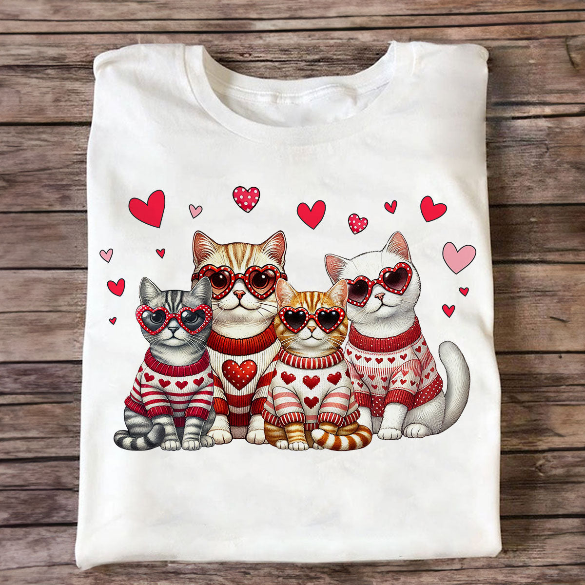 Valentine Cat Mom Personalized Shirt, Trendy Valentine Cat Lover Tee, Gift for Cat Moms Cat Dad