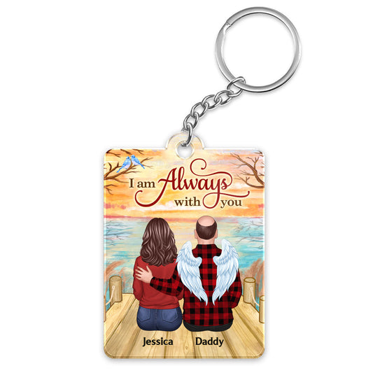 Lake View Always With You Family Members Memorial Remembrance Gift Personalized Acrylic Keychain
