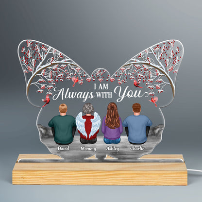 Berry Tree Memorial Family Butterfly Shaped Personalized Custom Shape LED Night Light
