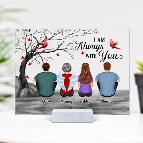 Blossom Tree Cardinal Whole Back View Family Sitting Remembrance Gift Memorial Personalized Acrylic Plaque