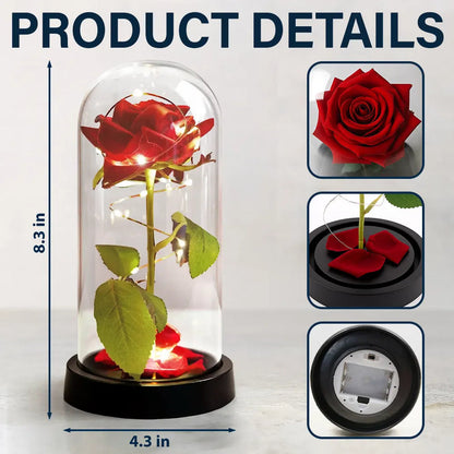 Custom Photo Together And Forever Yours - Personalized Everlasting Rose Dome Lamp