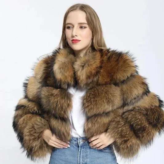 Women's Raccoon Faux Fur Coat