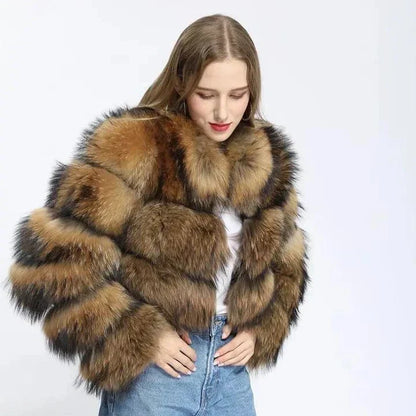 Women's Raccoon Faux Fur Coat