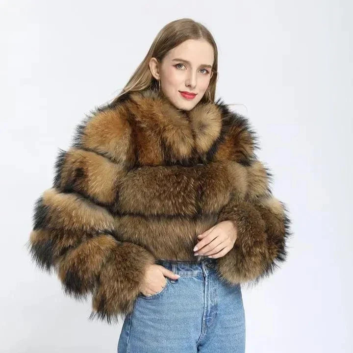 Women's Raccoon Faux Fur Coat