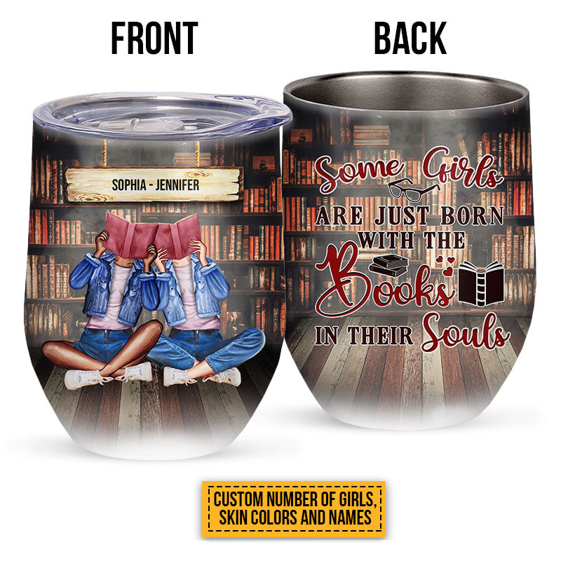 Reading Bestie Books In Souls Custom Wine Tumbler